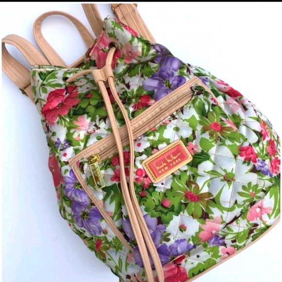 Nicole Miller Handbags - Nicole Miller New York Floral Drawstring Backpack